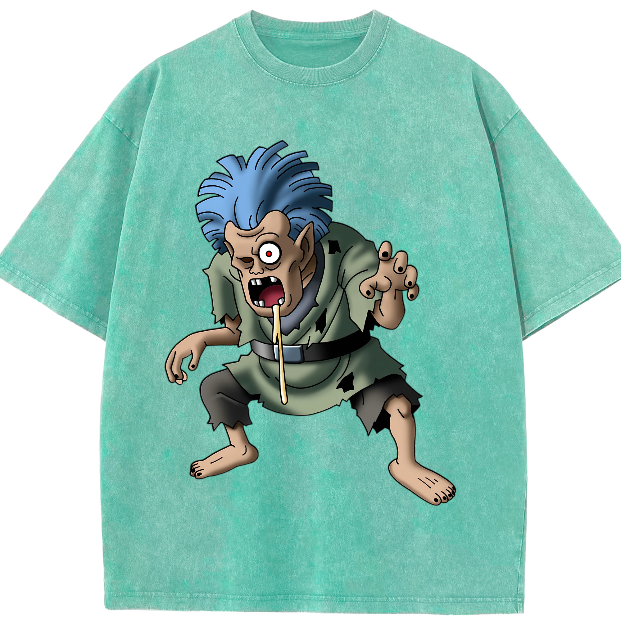 （画像用） ドラゴンクエスト Doragon Kuesuto Dragon Quest 綿100% ヴィンテージ風 半袖Tシャツ（フロントプリント）